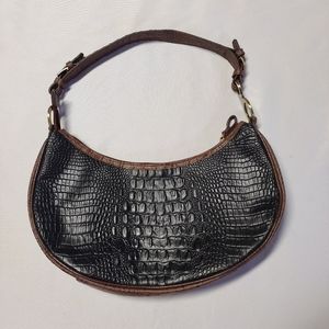 Bueno Alligator Print Hobo Bag with brass hardware